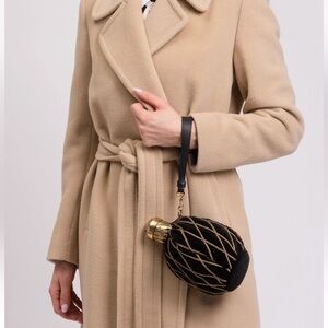 Moschino Couture Lion Face Velvet Clutch Bag